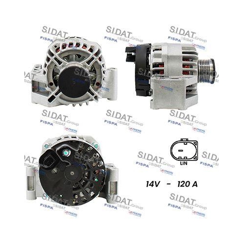 Generator Sidat A12DE0407A2 f&uuml;r Alfa Romeo Citro&euml;n Fiat Lancia Peugeot