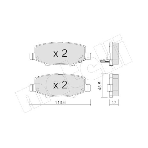 Bremsbelagsatz Scheibenbremse Metelli 22-0863-0 f&uuml;r Dodge Jeep Hinterachse