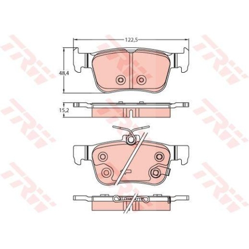 Bremsbelagsatz Scheibenbremse Trw GDB2256 f&uuml;r Honda Hinterachse