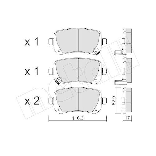 Bremsbelagsatz Scheibenbremse Metelli 22-0864-0 f&uuml;r Chrysler Dodge Fiat Lancia