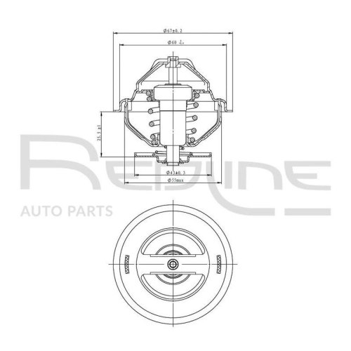 Thermostat K&uuml;hlmittel Red-line 55CH000 f&uuml;r Chrysler Ford Opel Rover Vauxhall VM