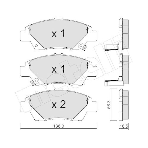 Bremsbelagsatz Scheibenbremse Metelli 22-0865-0 f&uuml;r Honda Vorderachse