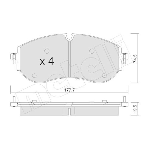 Bremsbelagsatz Scheibenbremse Metelli 22-1262-0 f&uuml;r Man VW Vorderachse