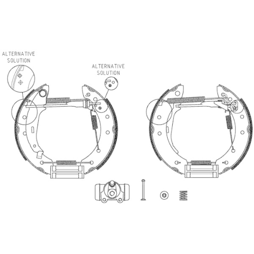 Bremsbackensatz Hella 8DB 355 004-431 Shoe Kit Pro f&uuml;r Citro&euml;n Peugeot Renault