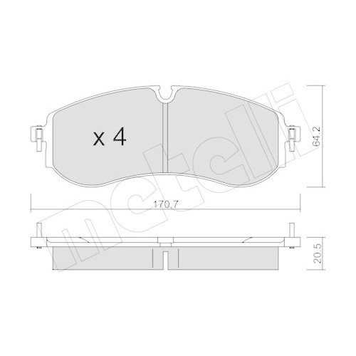 Bremsbelagsatz Scheibenbremse Metelli 22-1263-0 f&uuml;r Man VW Hinterachse