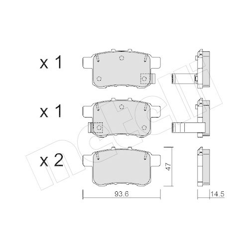 Bremsbelagsatz Scheibenbremse Metelli 22-0868-0 f&uuml;r Honda Hinterachse