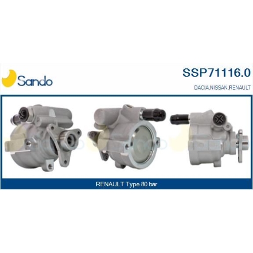 Hydraulikpumpe Lenkung Sando SSP71116.0 f&uuml;r Renault