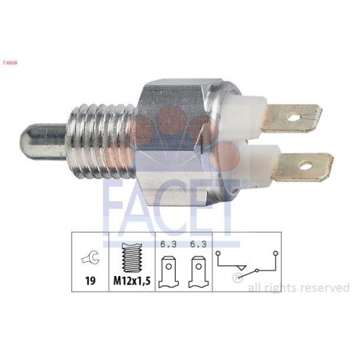 Schalter R&uuml;ckfahrleuchte Facet 7.6029 Made In Italy - Oe Equivalent f&uuml;r Bmw Saab