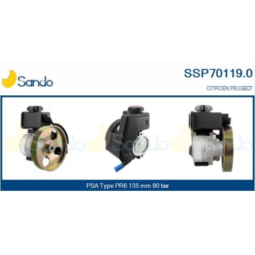 Hydraulikpumpe Lenkung Sando SSP70119.0 f&uuml;r Citro&euml;n/peugeot