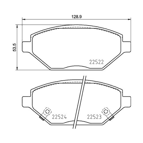 Bremsbelagsatz Scheibenbremse Hella 8DB 355 025-521 f&uuml;r Opel Vauxhall Chevrolet
