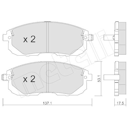 Brake Pad Set Disc Brake Metelli 22-0876-1 for Nissan Infiniti Front Axle