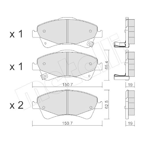 Bremsbelagsatz Scheibenbremse Metelli 22-0878-0 f&uuml;r Toyota Vorderachse