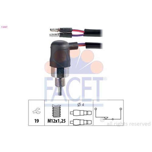 Schalter R&uuml;ckfahrleuchte Facet 7.6047 Made In Italy - Oe Equivalent f&uuml;r Hyundai