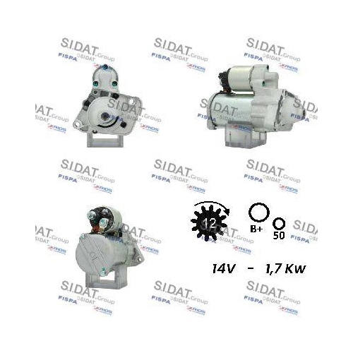 Starter Sidat S12BH0120 f&uuml;r Nissan Renault