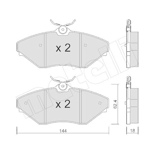 Bremsbelagsatz Scheibenbremse Metelli 22-0887-0 f&uuml;r Mahindra Vorderachse