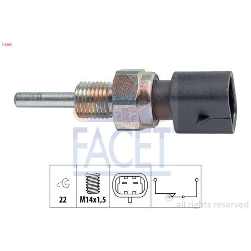 Switch Reverse Light Facet 7.6065 Made In Italy - Oe Equivalent for Fiat