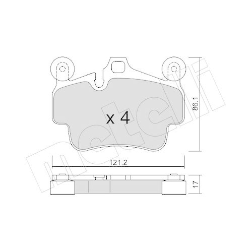 Bremsbelagsatz Scheibenbremse Metelli 22-0892-0 f&uuml;r Porsche Vorderachse