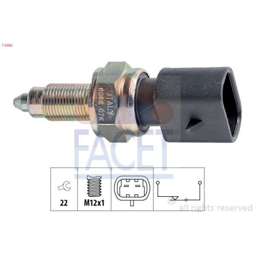 Schalter R&uuml;ckfahrleuchte Facet 7.6066 Made In Italy - Oe Equivalent f&uuml;r Fiat