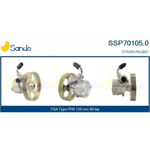 Hydraulikpumpe Lenkung Sando SSP70105.0 f&uuml;r Citro&euml;n/peugeot