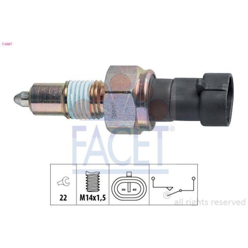 Schalter R&uuml;ckfahrleuchte Facet 7.6067 Made In Italy - Oe Equivalent f&uuml;r Chrysler