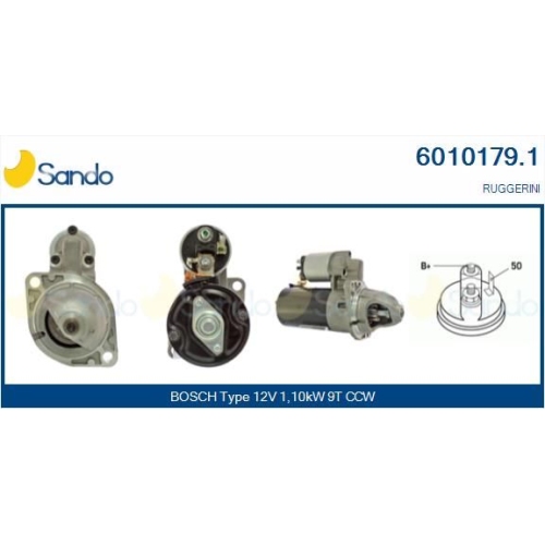 Starter Sando 6010179.1 f&uuml;r Lombardini Ruggerini