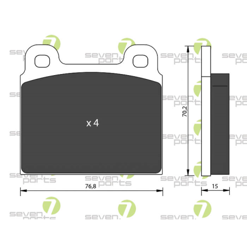 Bremsbelagsatz Scheibenbremse 7 Seven Parts SVP10080 f&uuml;r Alfa Romeo Audi Ford VW