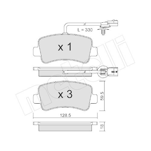 Bremsbelagsatz Scheibenbremse Metelli 22-0899-0 f&uuml;r Nissan Opel Renault