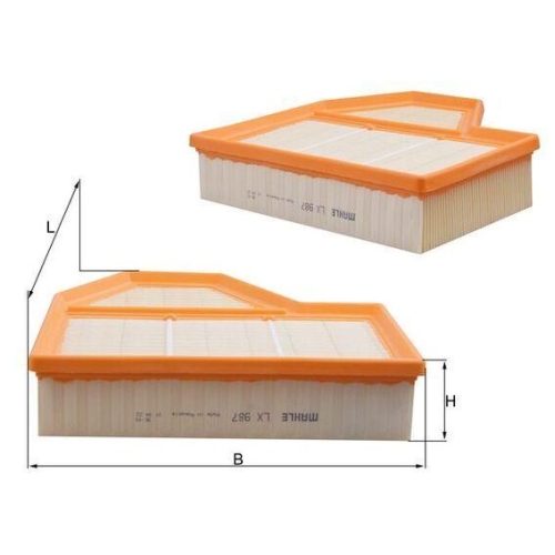 Air Filter Mahle LX 987 for Bmw Right