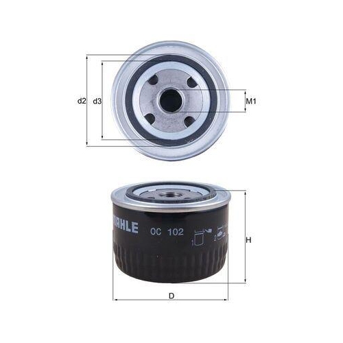 Oil Filter Mahle OC 102 for Ford Gmc Opel Vauxhall