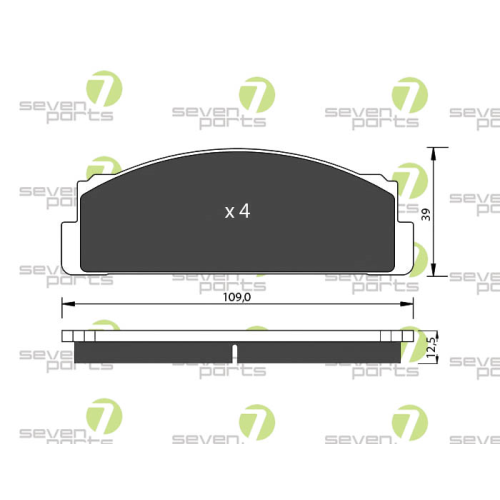 Bremsbelagsatz Scheibenbremse 7 Seven Parts SVP10011 f&uuml;r Fiat Lexus Toyota