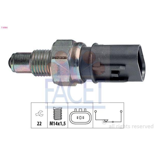 Schalter R&uuml;ckfahrleuchte Facet 7.6084 Made In Italy - Oe Equivalent f&uuml;r Chrysler