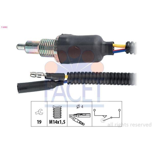 Schalter R&uuml;ckfahrleuchte Facet 7.6093 Made In Italy - Oe Equivalent f&uuml;r Honda MG
