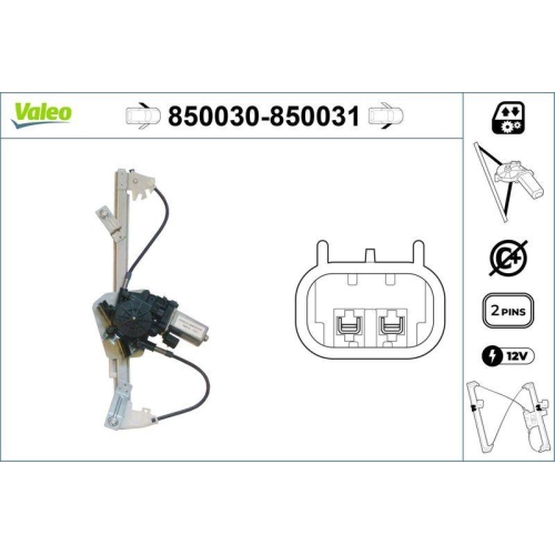 Fensterheber Valeo 850030 f&uuml;r Lancia Autobianchi Vorne Links