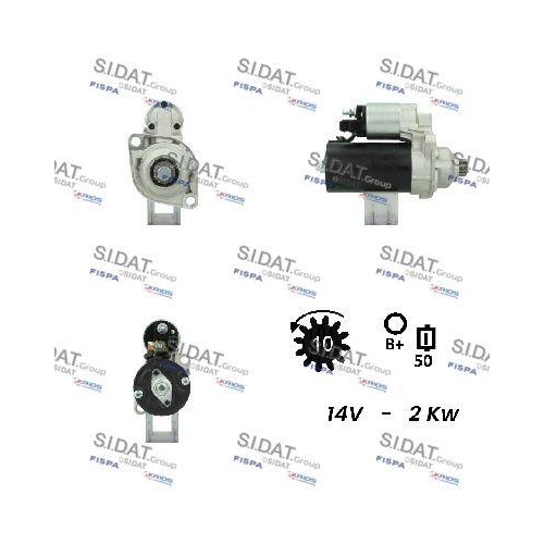 Starter Sidat S12BH0245A2 f&uuml;r Audi Ford Seat Skoda VW Vag