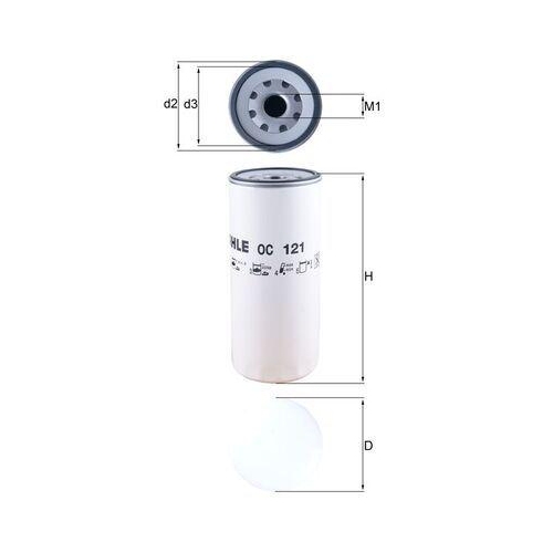 Ölfilter Mahle OC 121 für Fiat Ford Gmc Iveco Mack Man Renault Volvo Agrale Erf