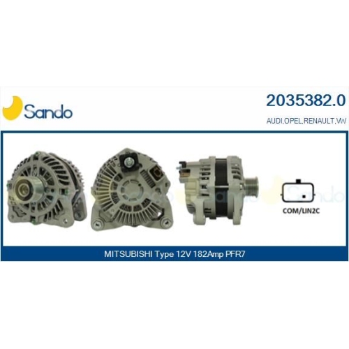 Generator Sando 2035382.0 f&uuml;r Mitsubishi Nissan Opel