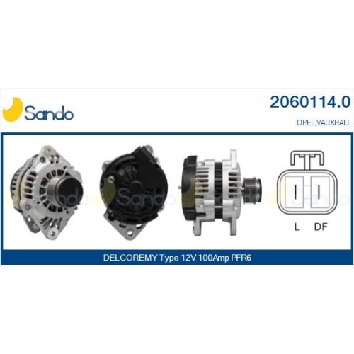 Generator Sando 2060114.0 f&uuml;r Isuzu Opel