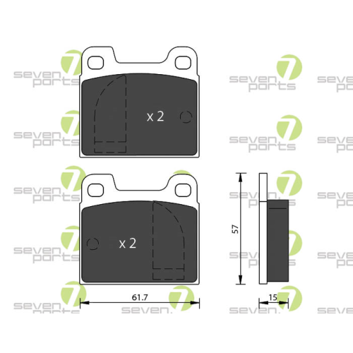 Brake Pad Set Disc Brake 7 Seven Parts SVP10640 for Alfa Romeo