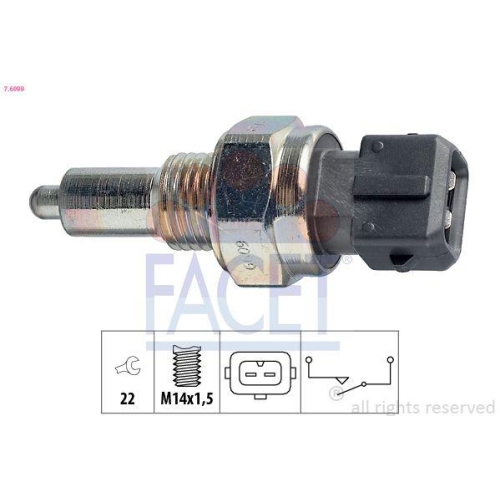 Schalter R&uuml;ckfahrleuchte Facet 7.6099 Made In Italy - Oe Equivalent f&uuml;r Audi MG