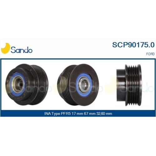 Riemenscheibe Generator Sando SCP90175.0 f&uuml;r Hyundai Kia Ika