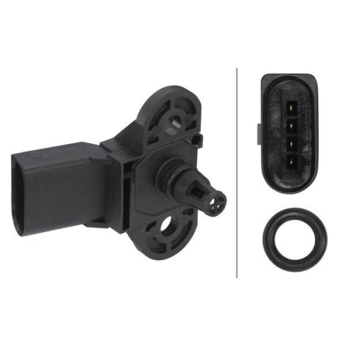 Sensor Saugrohrdruck Hella 6PP 009 400-541 f&uuml;r Audi Porsche Seat Skoda VW Hinten