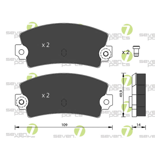 Bremsbelagsatz Scheibenbremse 7 Seven Parts SVP10680 f&uuml;r Renault 1. Hinterachse