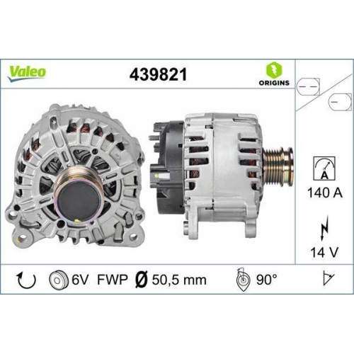 Generator Valeo 439821 Valeo Origins - New O.e. Technologie für Audi Seat Skoda