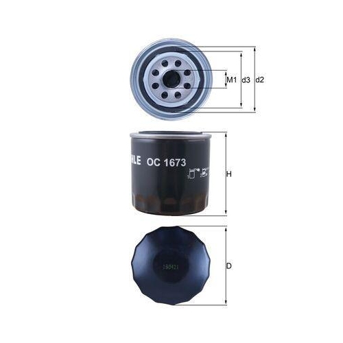 &Ouml;lfilter Mahle OC 1673 f&uuml;r Isuzu Mitsubishi Subaru Hyundai Kia Genesis