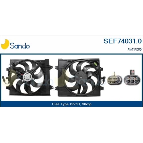 Elektromotor K&uuml;hlerl&uuml;fter Sando SEF74031.0 f&uuml;r Fiat Ford