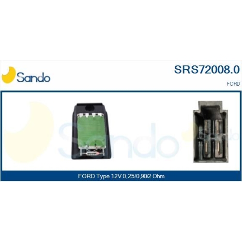 Widerstand Innenraumgebl&auml;se Sando SRS72008.0 f&uuml;r Ford