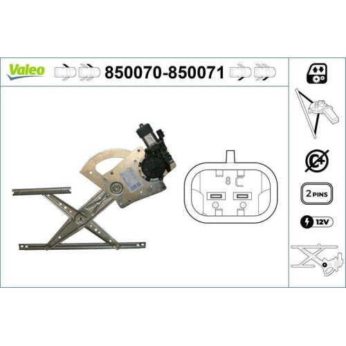 Fensterheber Valeo 850070 für Nissan Vorne Links