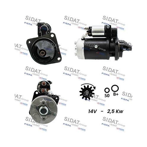 Starter Sidat S12BH0461A2 f&uuml;r Alfa Romeo Fiat Iveco Lancia Marlin