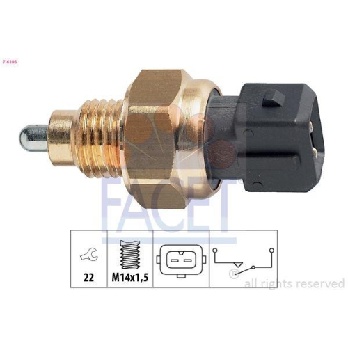 Schalter R&uuml;ckfahrleuchte Facet 7.6108 Made In Italy - Oe Equivalent f&uuml;r Citro&euml;n