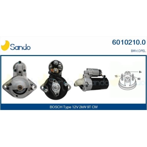 Starter Sando 6010210.0 für Bmw Opel Vauxhall Mini